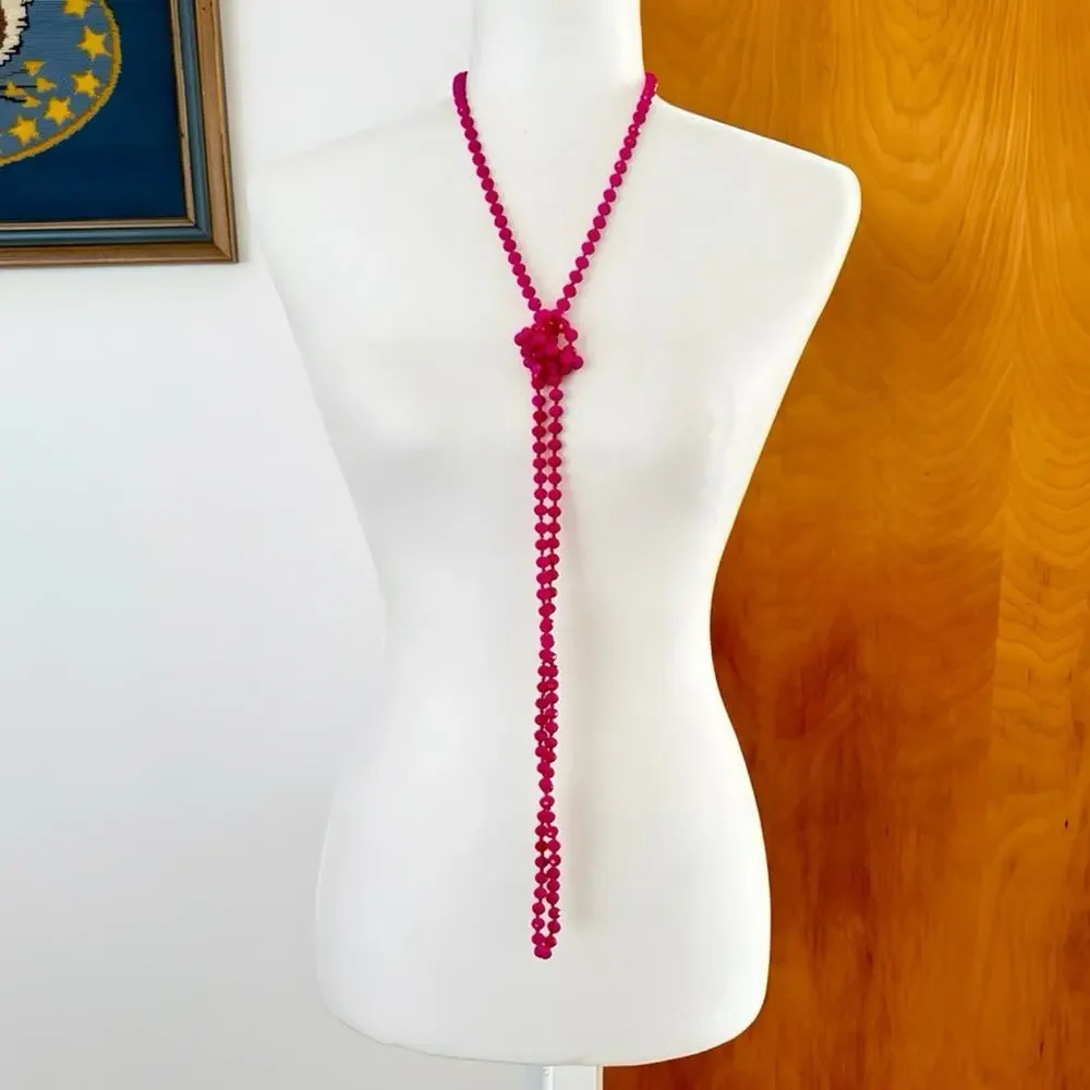 Francesca's Closet Neon Pink Versatile Beaded Necklace